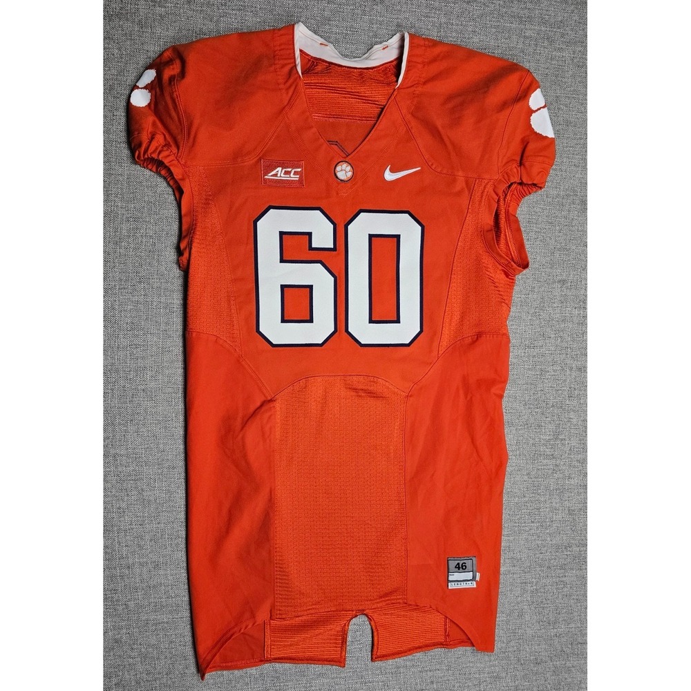 Clemson Tigers Football Jersey Mens‎ 46 L Orange Game Worn Team Issued Nike #60